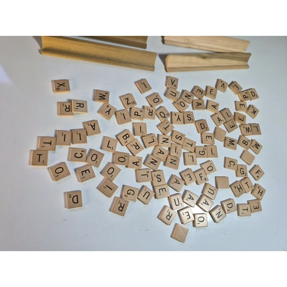 Vintage 1953 Scrabble Board Game Selchow & Righter Complete Tiles & Racks